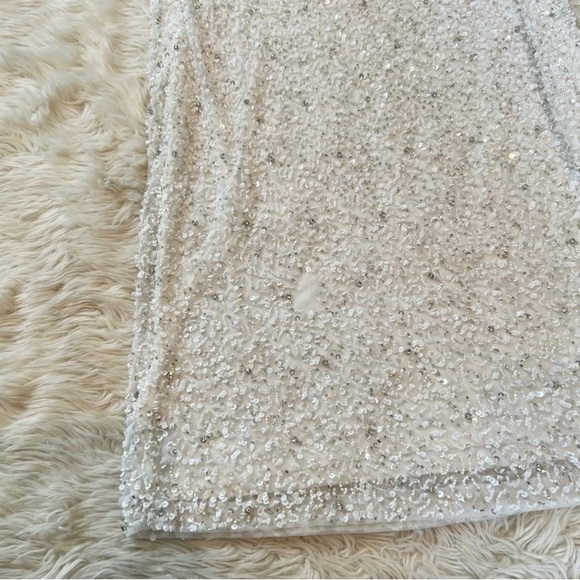 Retrofete Billie Sequin Dress in White Crystal Size Large - Picture 6 of 6